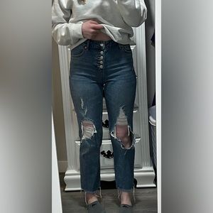 Wolf Fable distressed mom jeans